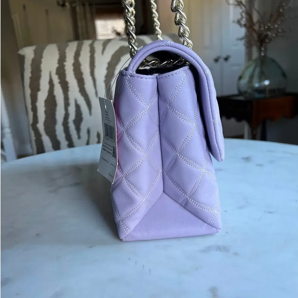 Kate Spade Natalia Square Crossbody Bag Lilac Frost Quilted Purse